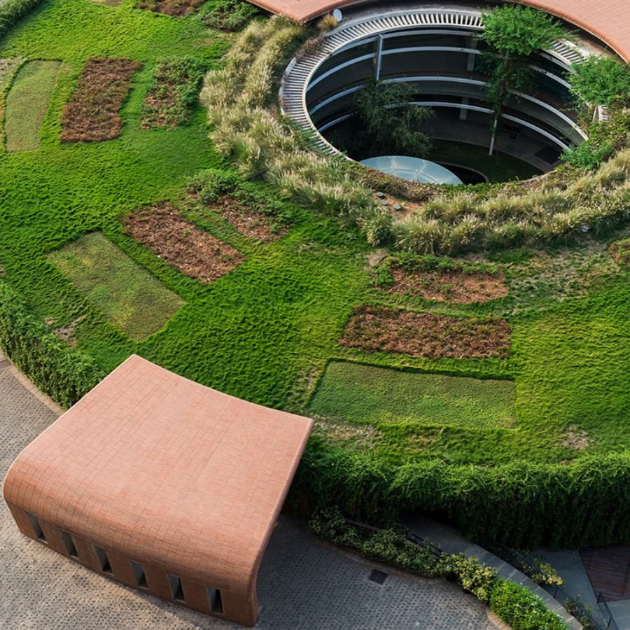 Total Environment - Windmills of Your Mind - Aerial view of landscaped roof of clubhouse