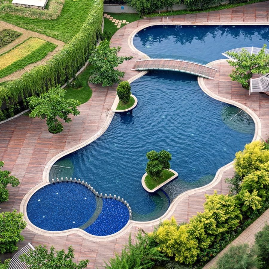 Total Environment - Windmills of Your Mind - Aerial view of swimming pool & club house