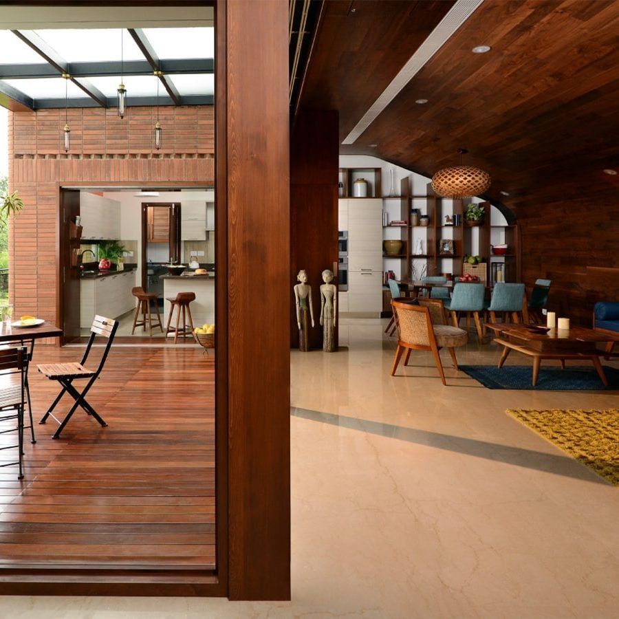 Total Environment After The Rain Villa in Yelahanaka Bangalore Living Room & Deck